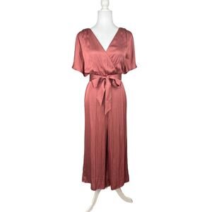 Express Satin Flutter Sleeve Culotte Jumpsuit Size XS